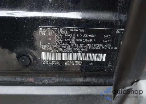 2019 Toyota Rav4 Hybrid Xle z USA, uszkodzony, nr VIN JTMRWRFV7KD019976